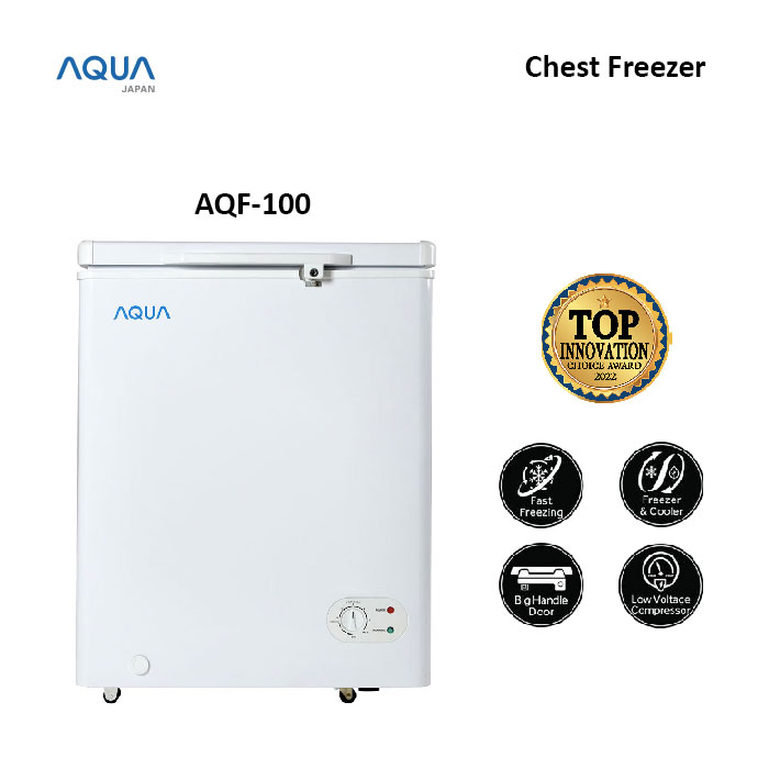 Aqua Kulkas Chest Freezer Cold Chain 100 Liter - AQF-100 | AQF-100(W)